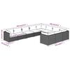 vidaXL 10 Piece Garden Lounge Set with Cushions Poly Rattan Brown