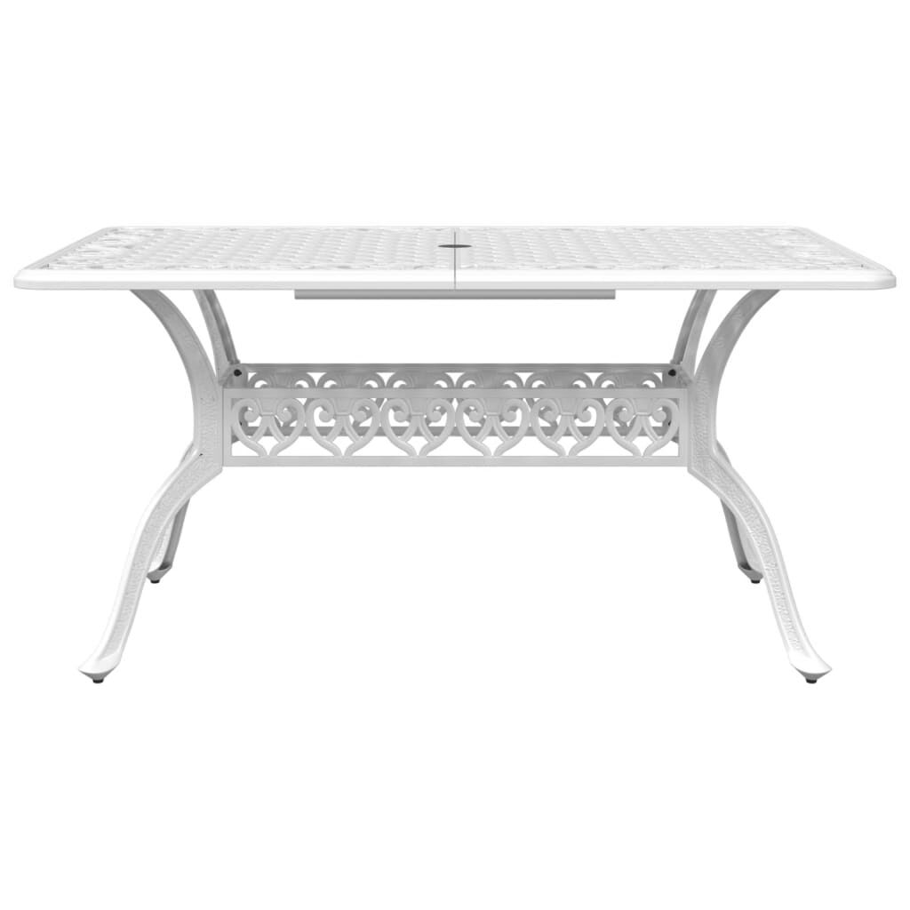 vidaXL Garden Table White 150x90x72 cm Cast Aluminium