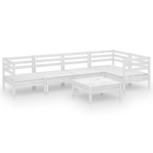 vidaXL 6 Piece Garden Lounge Set Solid Pinewood White