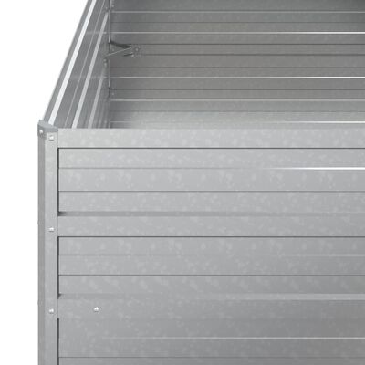 vidaXL Garden Raised Bed 100x100x77 cm Galvanized Steel Silver