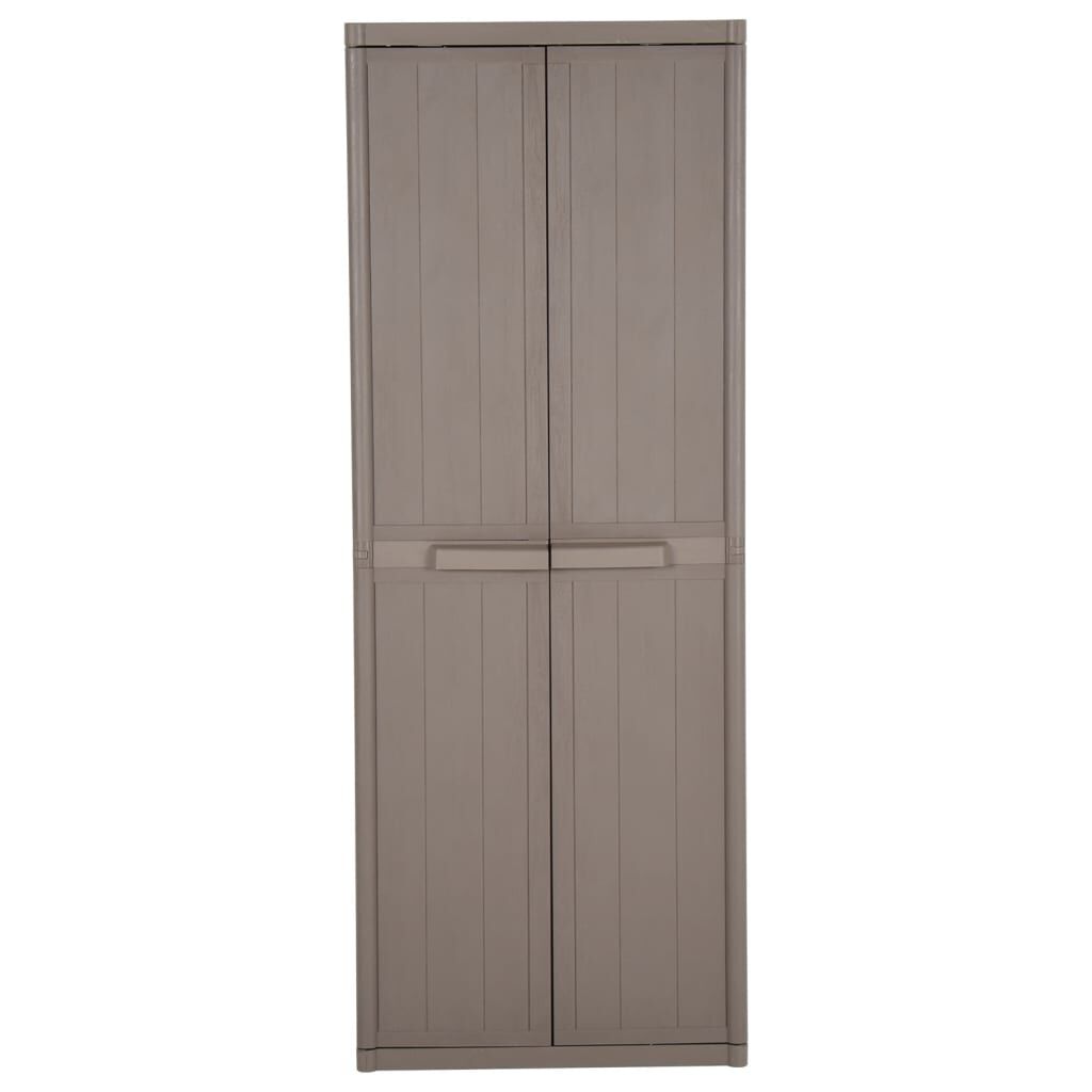 vidaXL Garden Storage Cabinet Brown 65x45x172 cm PP Wood Look