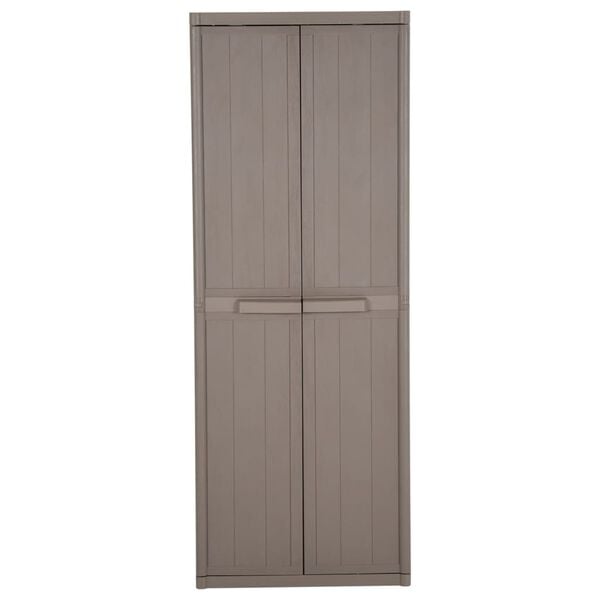 vidaXL Garden Storage Cabinet Brown 65x45x172 cm PP Wood Look