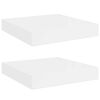 vidaXL Floating Wall Shelves 2 pcs High Gloss White 23x23.5x3.8 cm MDF