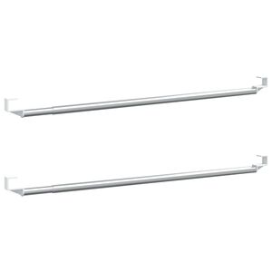vidaXL Curtain Rails 2 pcs White and Silver 40-60 cm Aluminium