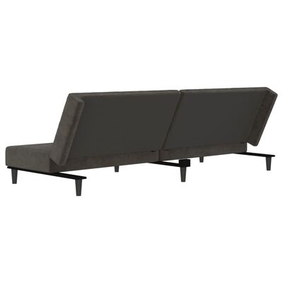 vidaXL 2-Seater Sofa Bed Dark Grey Velvet