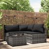 vidaXL 4 Piece Garden Lounge Set with Cushions Grey Poly Rattan