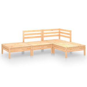 vidaXL 4 Piece Garden Lounge Set Solid Pinewood