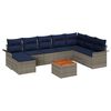 vidaXL Garden Sofa Set 9 pcs Grey Poly rattan