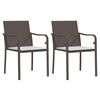 vidaXL 3 Piece Garden Dining Set with Cushions Poly Rattan and Steel