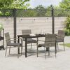 vidaXL Garden Dining Set with Cushion 5 pcs Grey Poly Rattan
