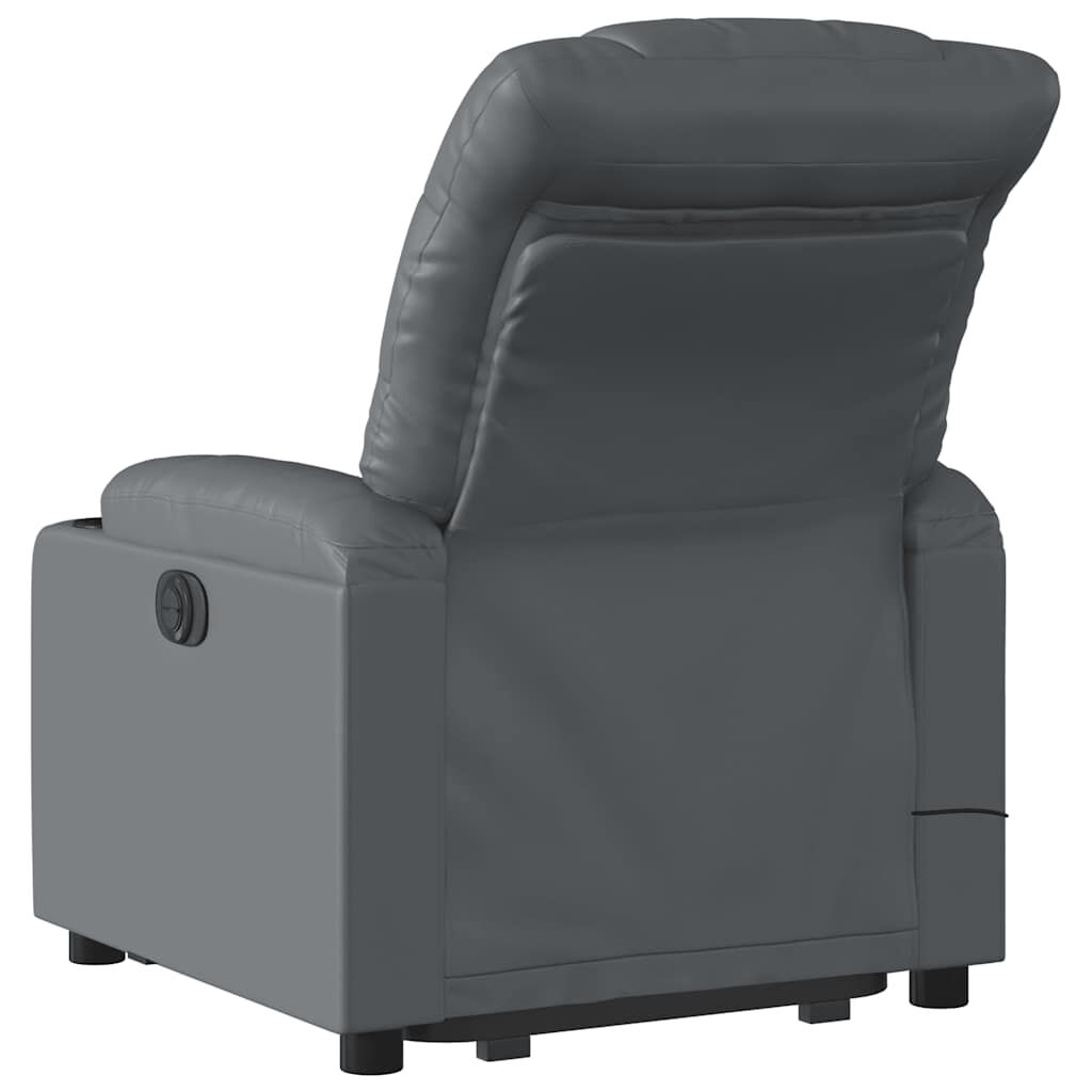 vidaXL Electric Stand up Massage Recliner Chair Grey Faux Leather