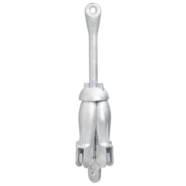vidaXL Folding Anchor with Rope Silver 4 kg Hot Dip Galvanized Cast Iron