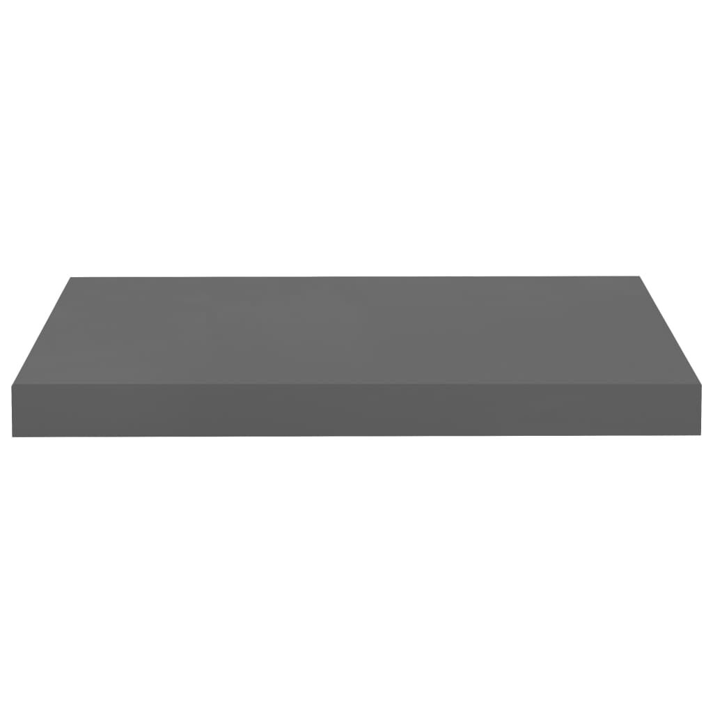 vidaXL Floating Wall Shelves 4 pcs High Gloss Grey 50x23x3.8 cm MDF