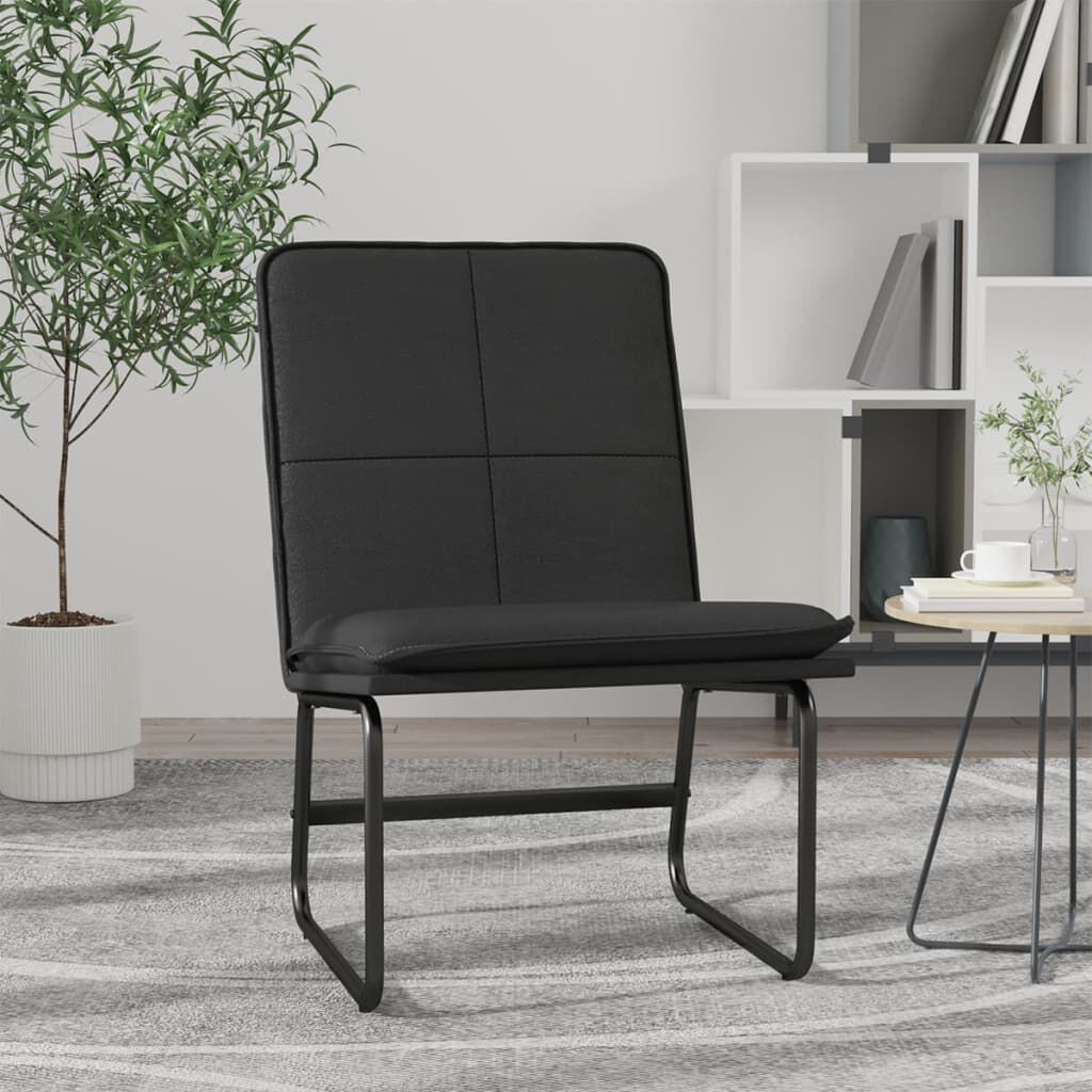 vidaXL Lounge Chair Black 54x75x76 cm Faux Leather