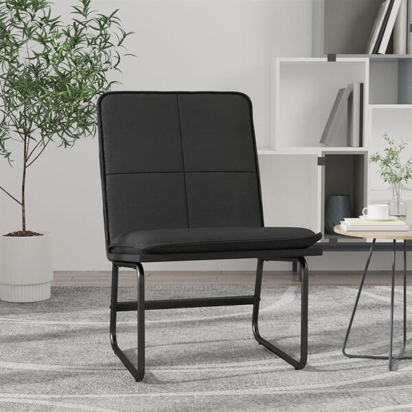 vidaXL Lounge Chair Black 54x75x76 cm Faux Leather