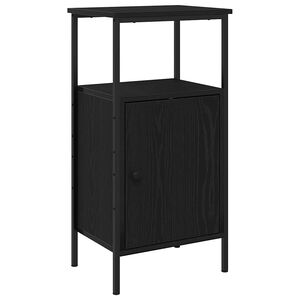 vidaXL Bedside Cabinet Black oak 41 x 31 x 80 cm Engineered wood