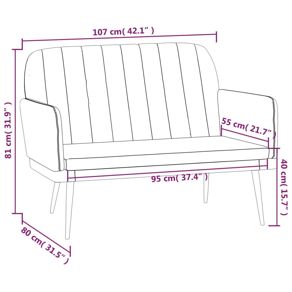 vidaXL Bench Black 107x80x81 cm Faux Leather