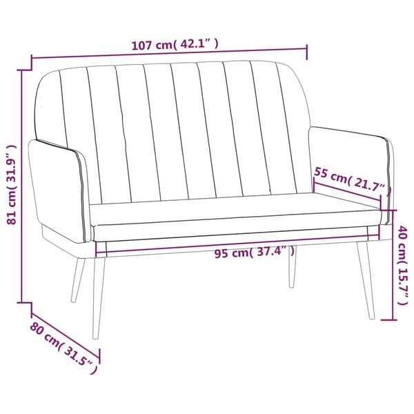 vidaXL Bench Black 107x80x81 cm Faux Leather