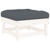 vidaXL 6 Piece Garden Lounge Set with Cushions White Solid Wood