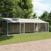 vidaXL Dog Cage with Roof and Doors Grey 6x2x2 m Galvanised Steel
