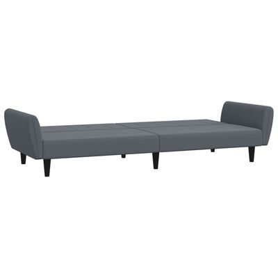 vidaXL 2-Seater Sofa Bed with Footstool Dark Grey Velvet