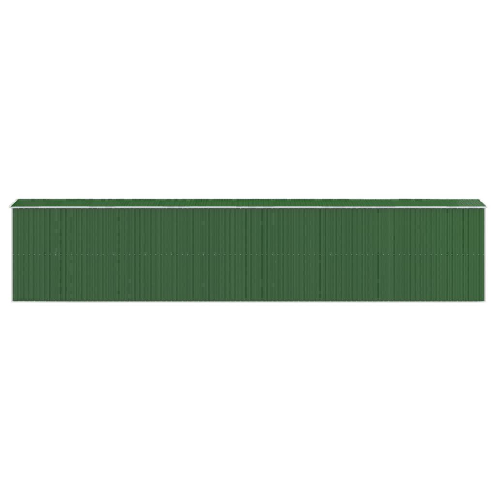 vidaXL Garden Shed Green 192x1021x223 cm Galvanised Steel