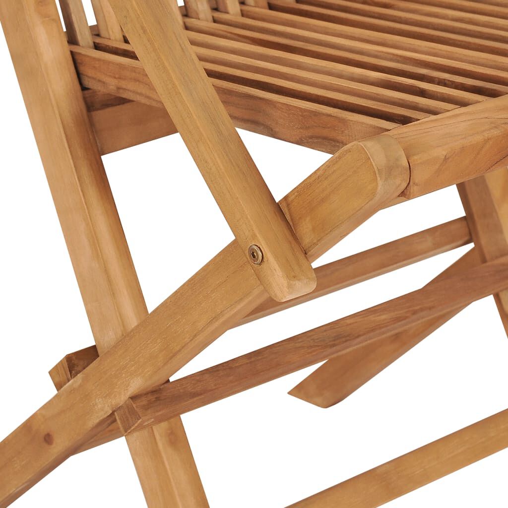 vidaXL Folding Garden Chairs 8 pcs Solid Teak Wood