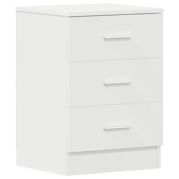 vidaXL Bedside Cabinet White 38x35x56 cm Engineered Wood