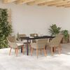 vidaXL Garden Dining Set with Cushion 7 pcs Beige Poly Rattan