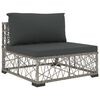 vidaXL 8 Piece Garden Lounge Set with Cushions Poly Rattan Gray