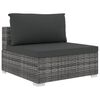 vidaXL 12 Piece Garden Lounge Set with Cushions Poly Rattan Gray