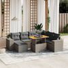vidaXL 8 Piece Garden Sofa Set with Cushions Grey Poly Rattan