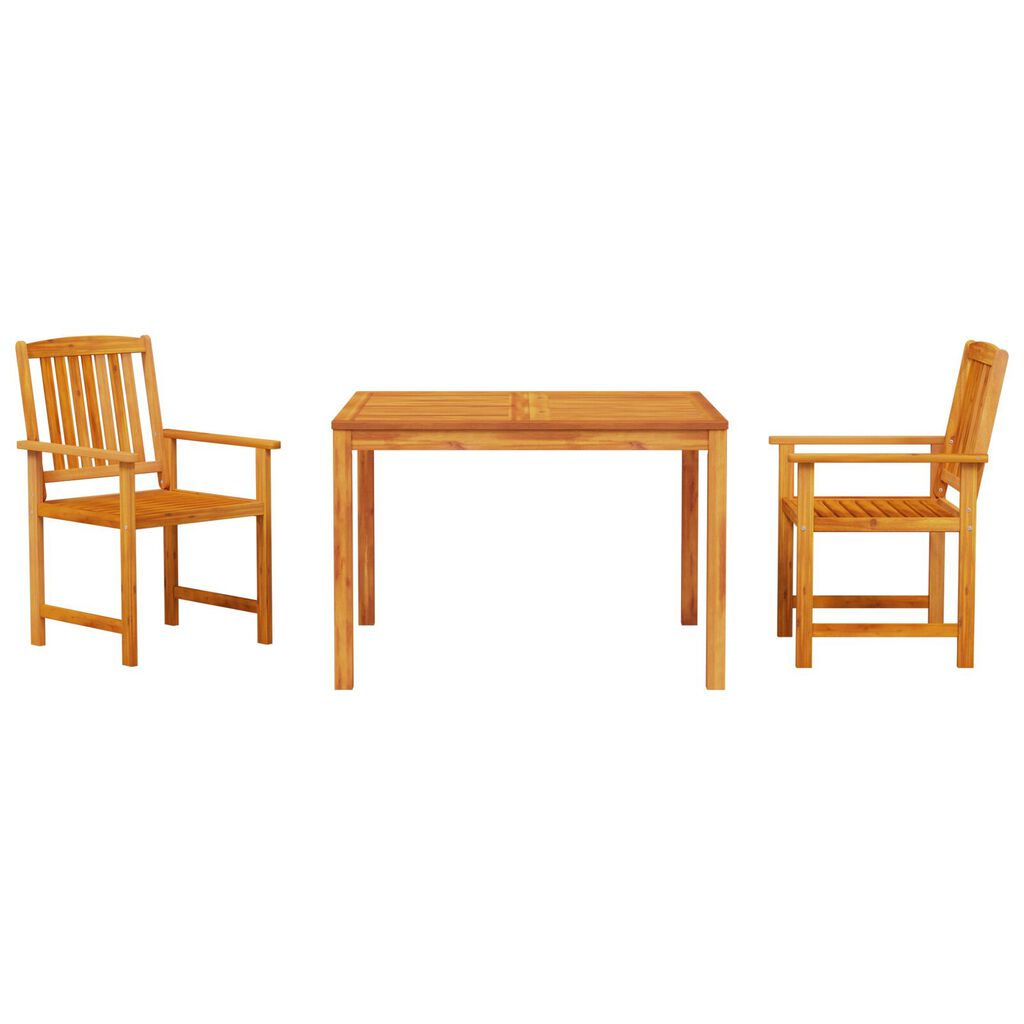 vidaXL 3 Piece Garden Dining Set Made of Solid Acacia Wood