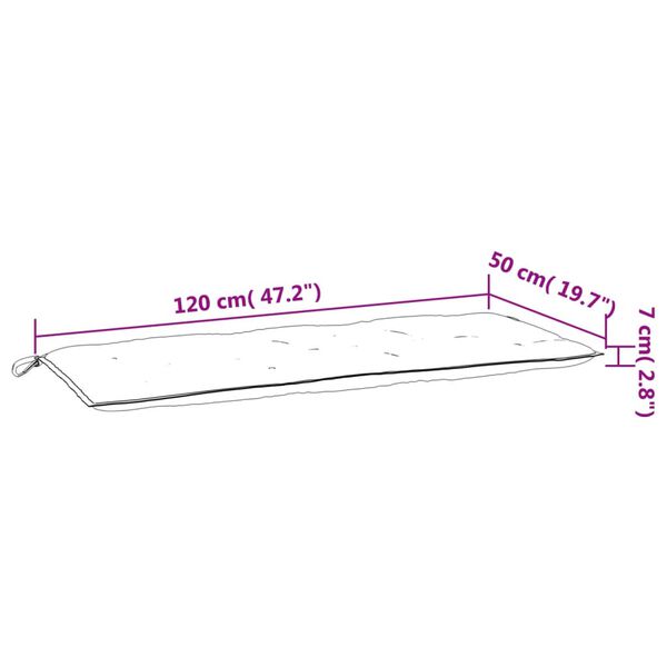 vidaXL Garden Bench Cushions 2pcs Pink 120x50x7cm Fabric