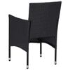 vidaXL 7 Piece Garden Dining Set Poly Rattan Black