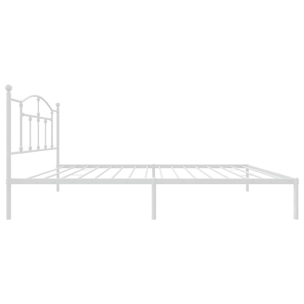 vidaXL Metal Bed Frame without Mattress with Headboard White 100x200cm