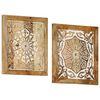 vidaXL Hand-Carved Wall Panels 2 pcs Solid Mango Wood 40x40x1.5 cm