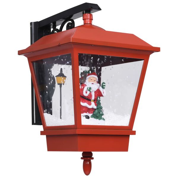 vidaXL Christmas Wall Lamp with LED Lights and Santa Red 40x27x45 cm