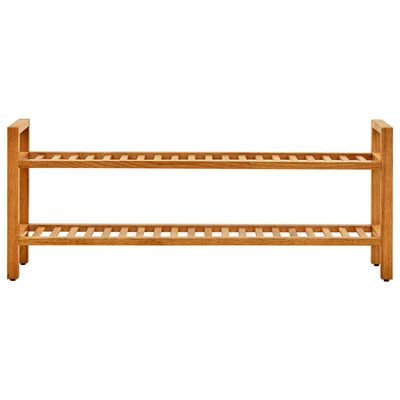 vidaXL Shoe Rack with 2 Shelves 100x27x40 cm Solid Oak Wood