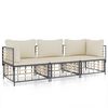 vidaXL 3 Piece Garden Lounge Set with Cushions Anthracite Poly Rattan