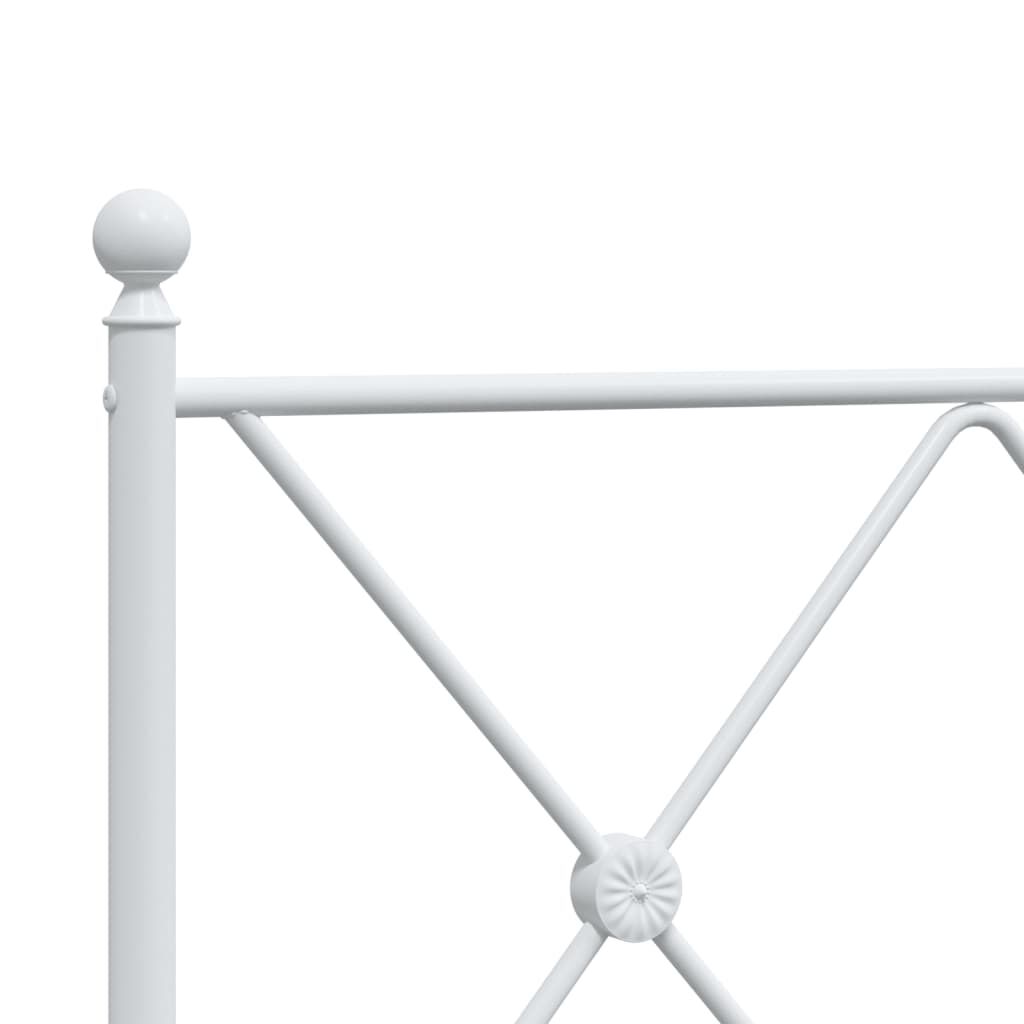 vidaXL Metal Bed Frame without Mattress with Footboard White 100x200cm