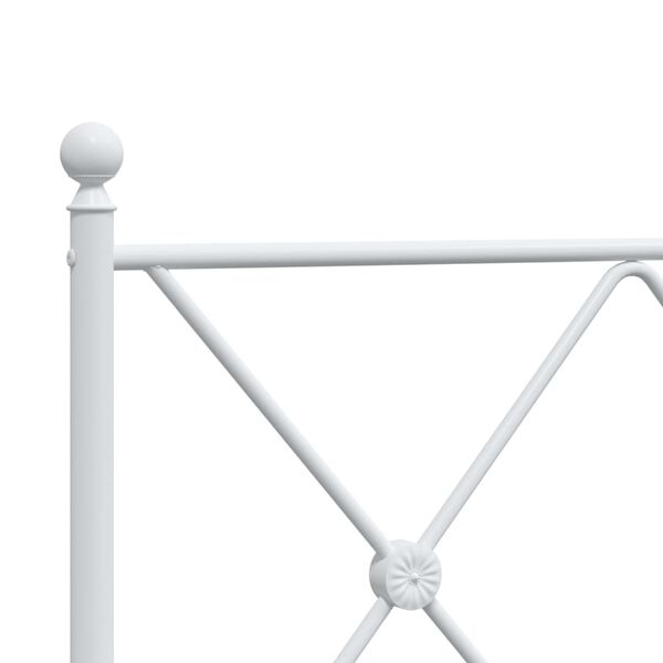 vidaXL Metal Bed Frame without Mattress with Footboard White 100x200cm