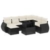 vidaXL 8 Piece Garden Sofa Set with Cushions Black Poly Rattan