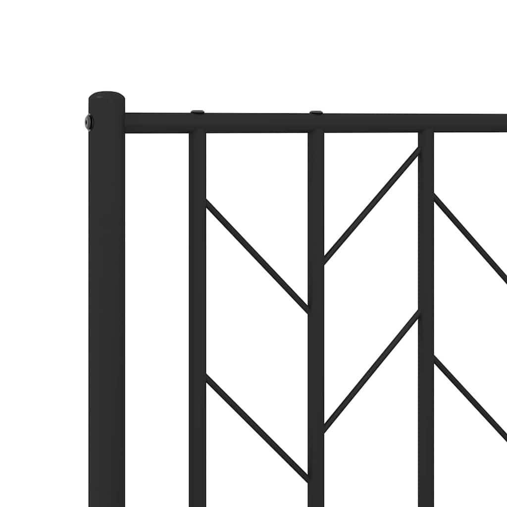 vidaXL Metal Bed Frame without Mattress with Headboard Black 100x200cm