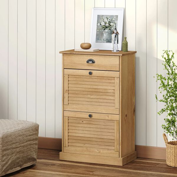 vidaXL Shoe Cabinet VIGO 60x35x96 cm Solid Wood Pine