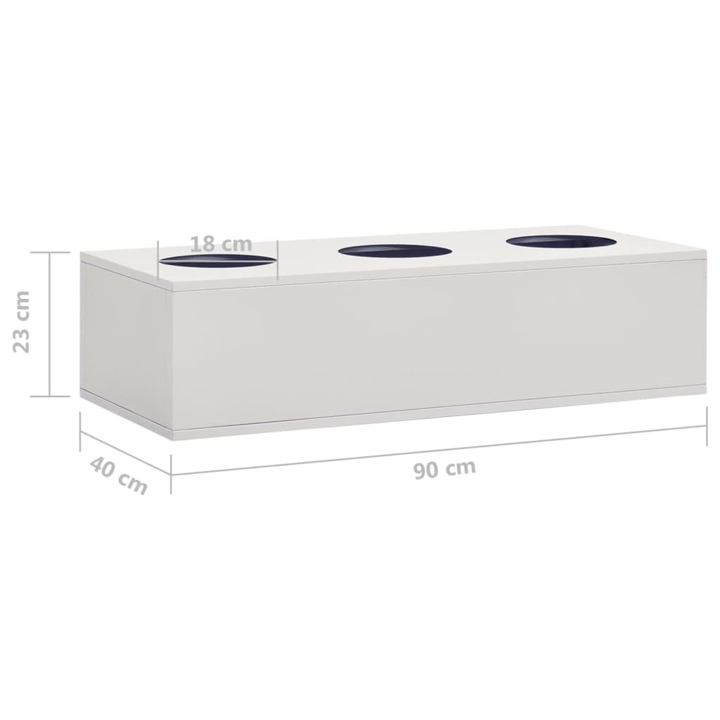 vidaXL Sliding Door Cabinet with Planter Box Grey 90x40x113 cm Steel