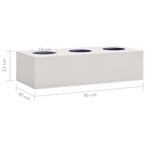vidaXL Sliding Door Cabinet with Planter Box Grey 90x40x113 cm Steel