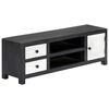 vidaXL Hand Carved TV Cabinet Grey&White 120x30x40 cm Solid Wood Mango