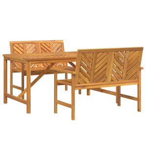 vidaXL Garden Dining Set 3 pcs Brown 150 x 90 x 74 cm