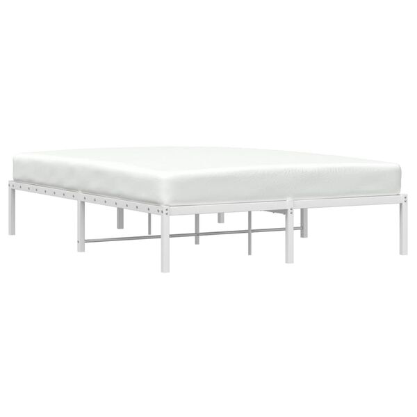 vidaXL Metal Bed Frame without Mattress White 140x200cm